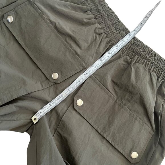 BY.DYLN Cargo Wide Leg Pants Green‎ Small Utility Streetwear Gorpcore Nylon - Picture 8 of 10